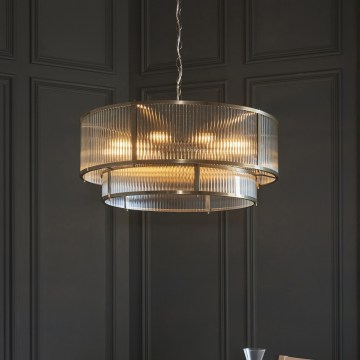 Endon 119456 - RIDGETON Chain-Hung Chandelier 8xE14/7W/230V Brass