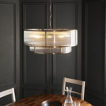 Endon 119456 - RIDGETON Chain-Hung Chandelier 8xE14/7W/230V Brass