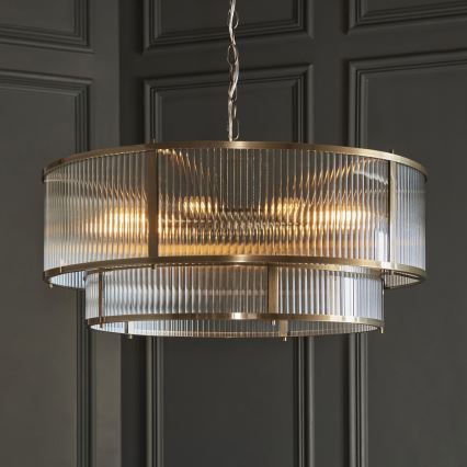 Endon 119456 - RIDGETON Chain-Hung Chandelier 8xE14/7W/230V Brass