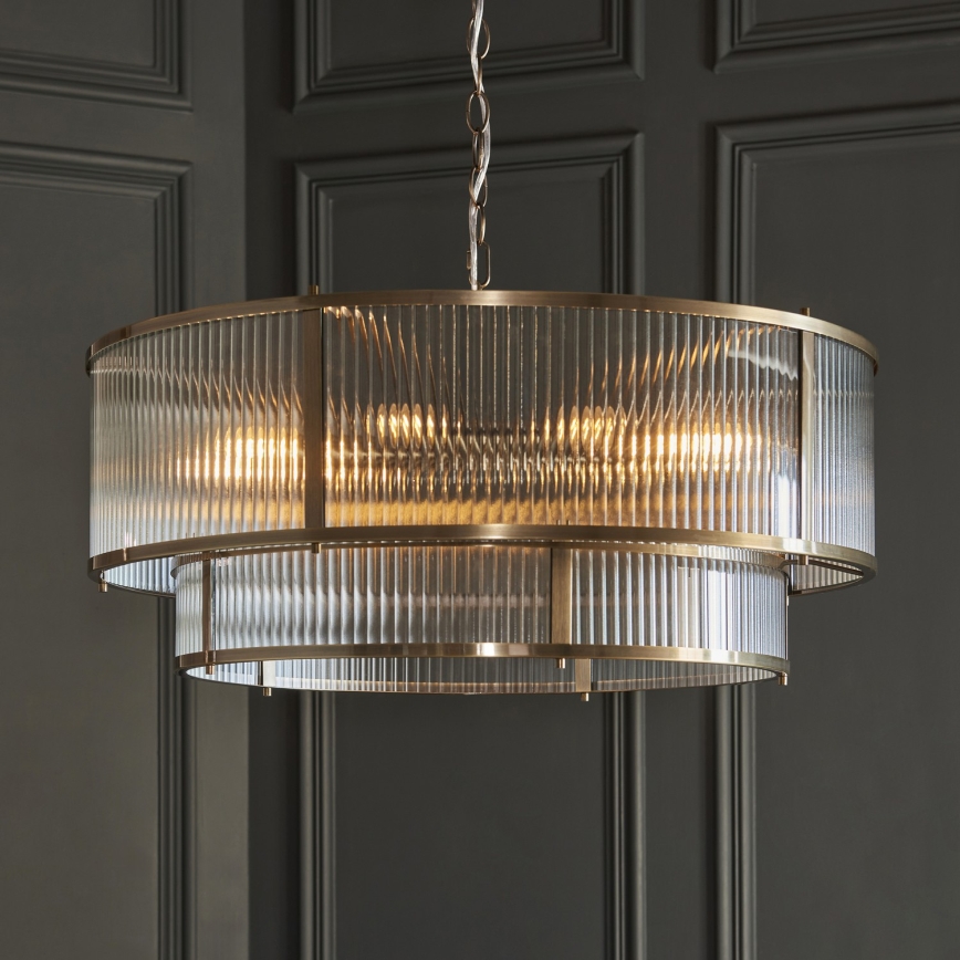 Endon 119456 - RIDGETON Chain-Hung Chandelier 8xE14/7W/230V Brass