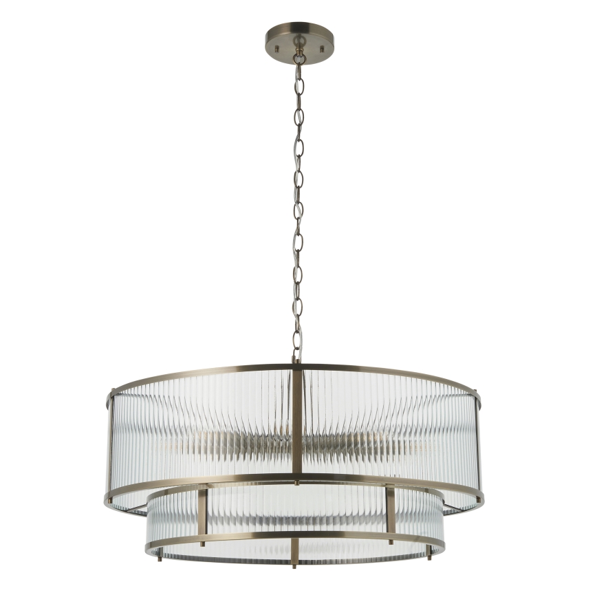 Endon 119456 - RIDGETON Chain-Hung Chandelier 8xE14/7W/230V Brass