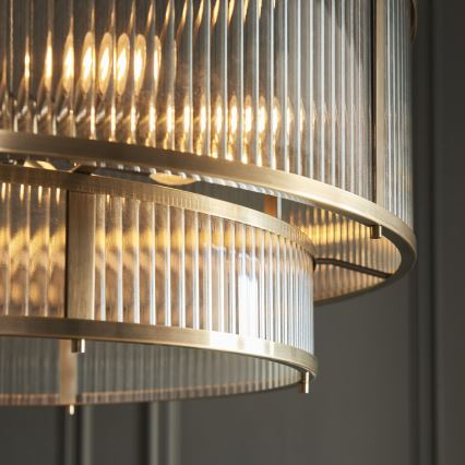 Endon 119456 - RIDGETON chain-suspended chandelier 8xE14/7W/230V matte chrome