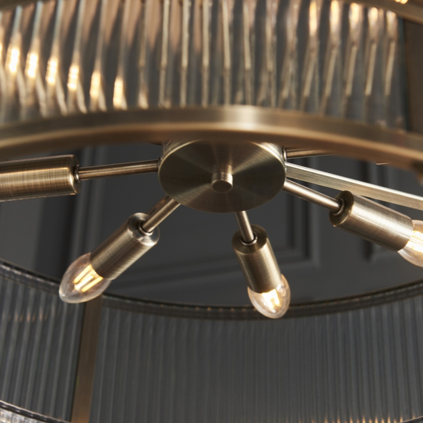 Endon 119456 - RIDGETON chain-suspended chandelier 8xE14/7W/230V matte chrome