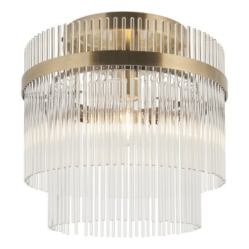 Endon 119492 - MARIETTA flush-mount ceiling light 1xE27/10W/230V brass/clear