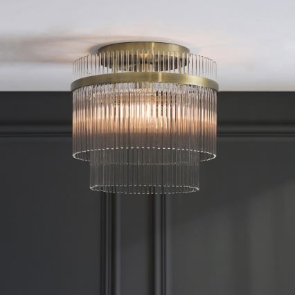 Endon 119492 - MARIETTA flush-mount ceiling light 1xE27/10W/230V brass/clear