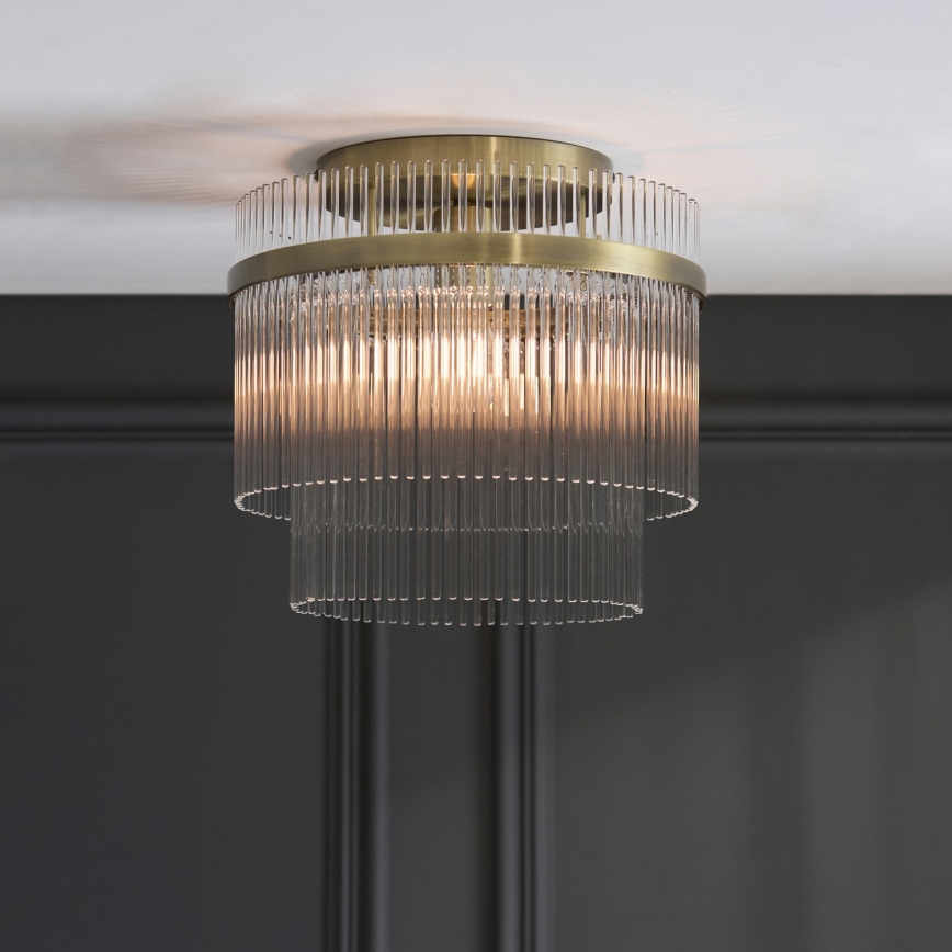 Endon 119492 - MARIETTA flush-mount ceiling light 1xE27/10W/230V brass/clear