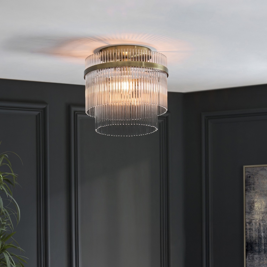 Endon 119492 - MARIETTA flush-mount ceiling light 1xE27/10W/230V brass/clear