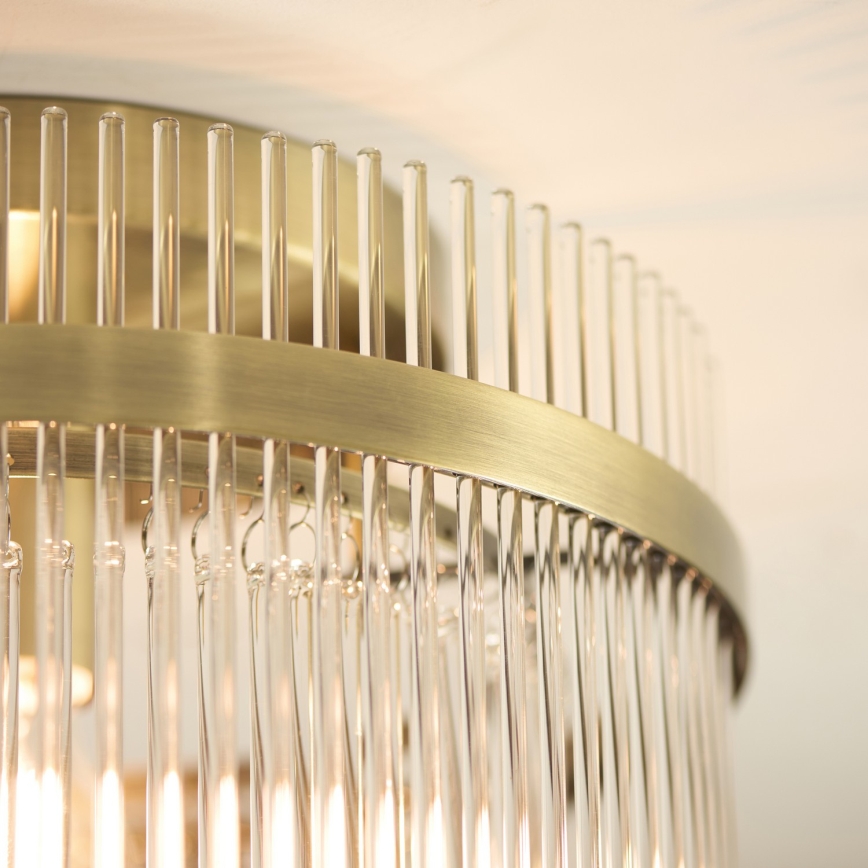 Endon 119492 - MARIETTA flush-mount ceiling light 1xE27/10W/230V brass/clear