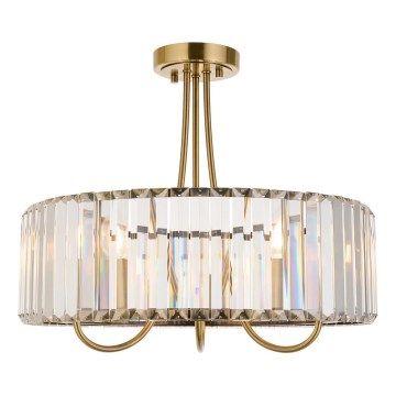 Endon 119609 - VISCONTI 3-Light Rod Pendant, E14, 6W, 230V, Brass