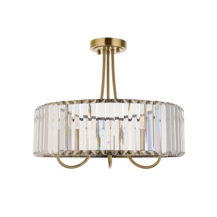 Endon 119609 - VISCONTI 3-Light Rod Pendant, E14, 6W, 230V, Brass