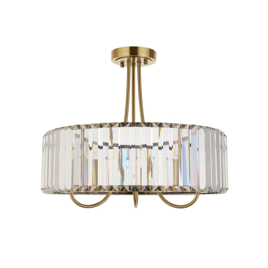 Endon 119609 - VISCONTI 3-Light Rod Pendant, E14, 6W, 230V, Brass