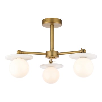 Endon 120036 - CERCHIO Rod-Mounted Pendant 3xG9/5W/230V, Brass