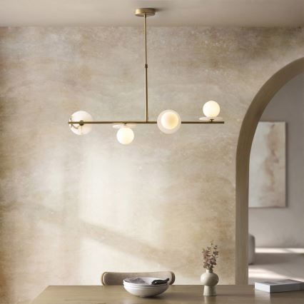 Endon 120038 - CERCHIO Rod-Mounted Chandelier 4xG9/5W/230V Brass