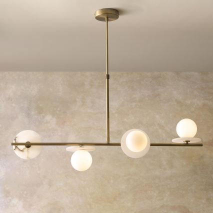 Endon 120038 - CERCHIO Rod-Mounted Chandelier 4xG9/5W/230V Brass