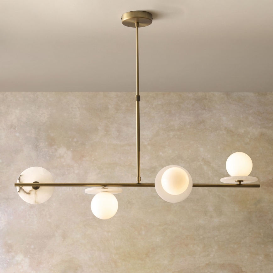 Endon 120038 - CERCHIO Rod-Mounted Chandelier 4xG9/5W/230V Brass