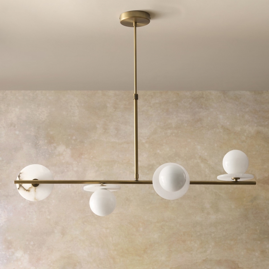Endon 120038 - CERCHIO Rod-Mounted Chandelier 4xG9/5W/230V Brass
