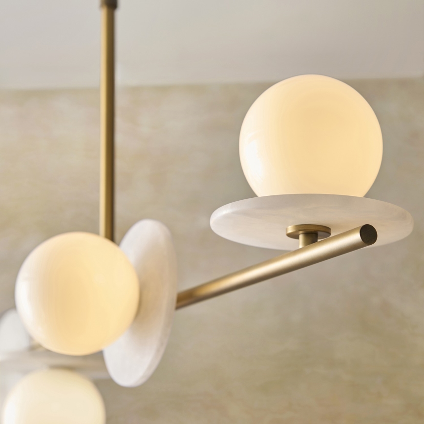 Endon 120038 - CERCHIO Rod-Mounted Chandelier 4xG9/5W/230V Brass