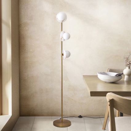Endon 120042 - CERCHIO Floor Lamp 3x G9/5W/230V, Brass