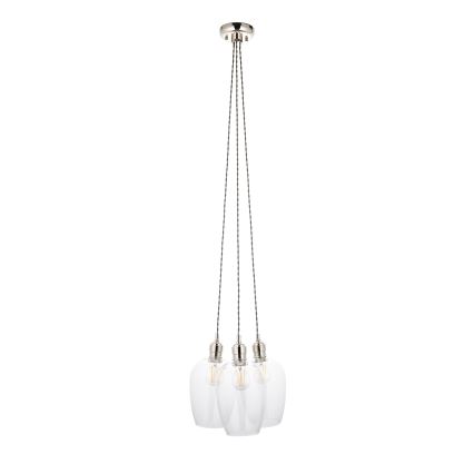 Endon 120644 - Cable-hung pendant light 3xE27/10W/230V, glossy chrome