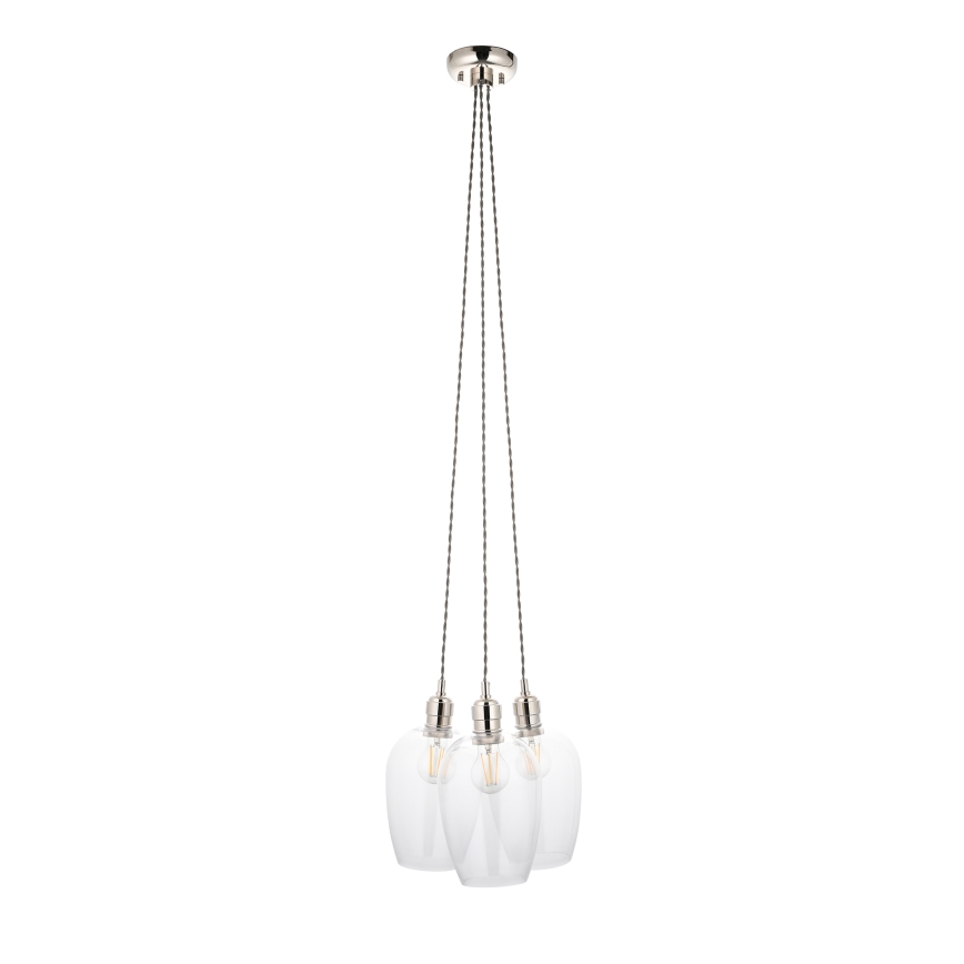 Endon 120644 - Cable-hung pendant light 3xE27/10W/230V, glossy chrome