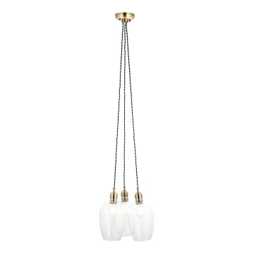 Endon 120648 - Cable-hung pendant light 3xE27/10W/230V, brass