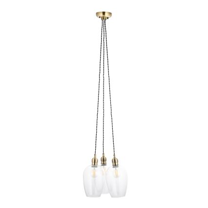 Endon 120648 - Cable-hung pendant light 3xE27/10W/230V, brass