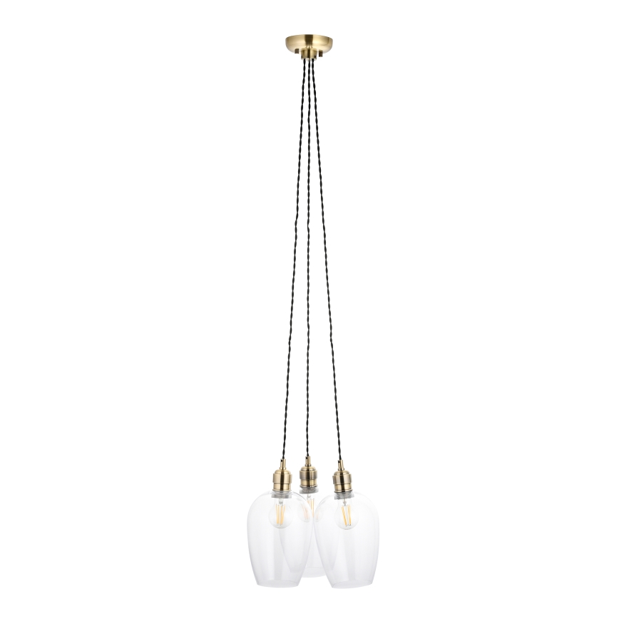 Endon 120648 - Cable-hung pendant light 3xE27/10W/230V, brass