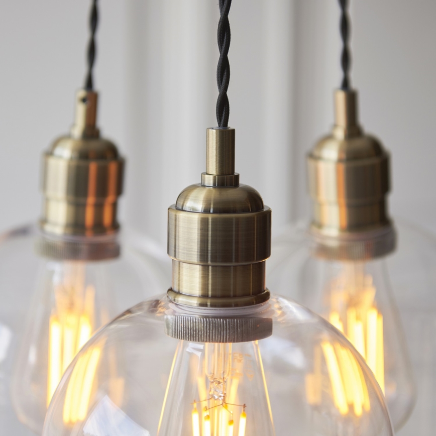 Endon 120648 - Cable-hung pendant light 3xE27/10W/230V, brass