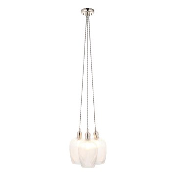 Endon 120652 - Cable-suspended pendant light 3xE27/10W/230V polished chrome