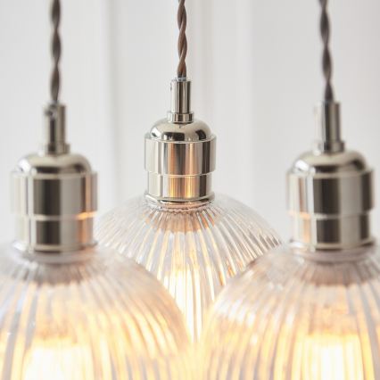 Endon 120652 - Cable-suspended pendant light 3xE27/10W/230V polished chrome