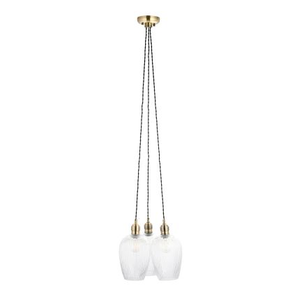 Endon 120656 - Cable-suspended pendant light 3xE27/10W/230V brass