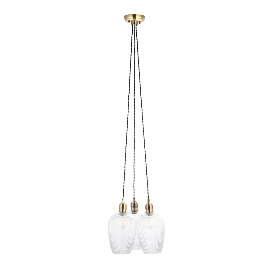 Endon 120656 - Cable-suspended pendant light 3xE27/10W/230V brass