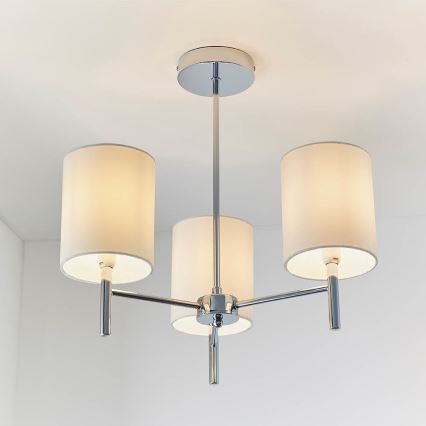 Endon 56642 - Chandelier on a pole BRIO 3xE14/40W/230V shiny chrome/white