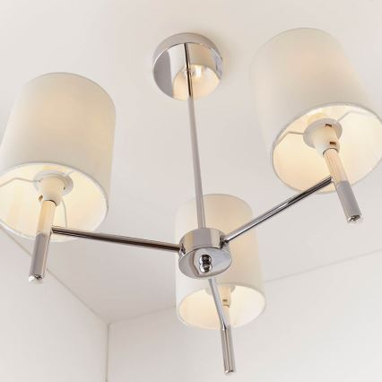 Endon 56642 - Chandelier on a pole BRIO 3xE14/40W/230V shiny chrome/white