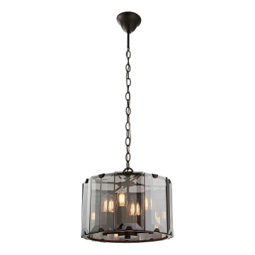 Endon 61281 - Chain-hung chandelier CLOONEY 4xE14/40W/230V black/smoked