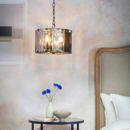 Endon 61281 - Chain-hung chandelier CLOONEY 4xE14/40W/230V black/smoked