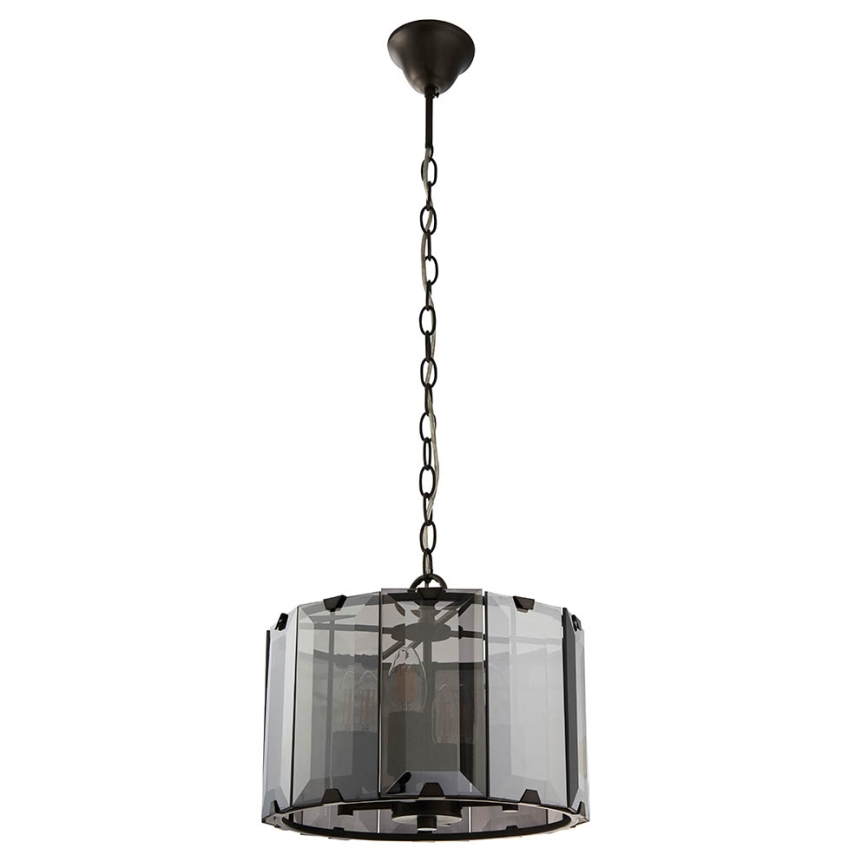 Endon 61281 - Chain-hung chandelier CLOONEY 4xE14/40W/230V black/smoked