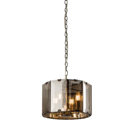 Endon 61281 - Chain-hung chandelier CLOONEY 4xE14/40W/230V black/smoked