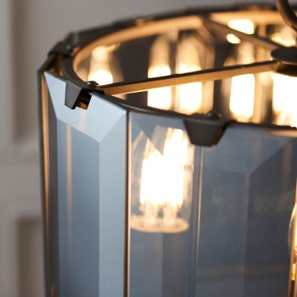 Endon 61281 - Chain-hung chandelier CLOONEY 4xE14/40W/230V black/smoked