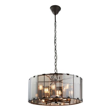 Endon 61294 - Chandelier on a chain CLOONEY 8xE14/40W/230V black/smoky