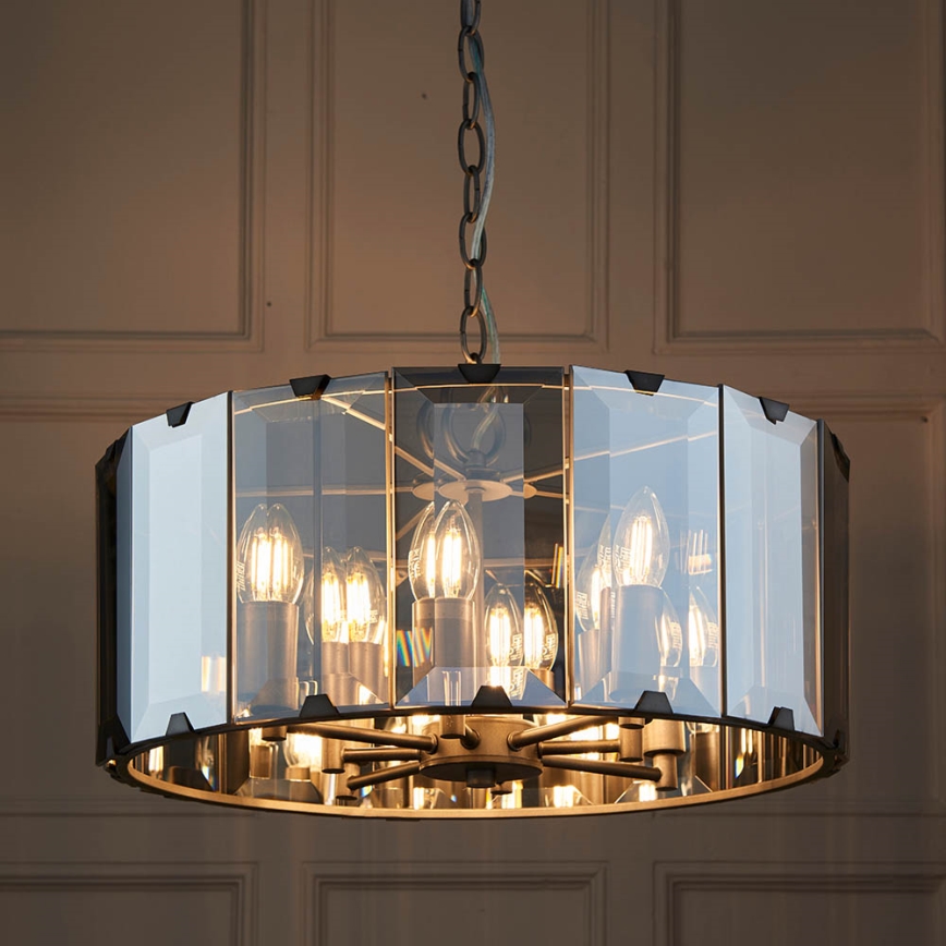Endon 61294 - Chandelier on a chain CLOONEY 8xE14/40W/230V black/smoky