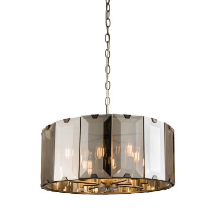 Endon 61294 - Chandelier on a chain CLOONEY 8xE14/40W/230V black/smoky