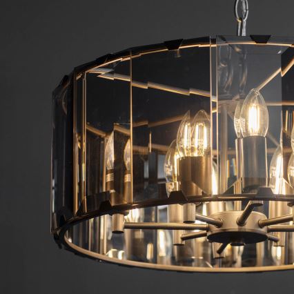 Endon 61294 - Chandelier on a chain CLOONEY 8xE14/40W/230V black/smoky