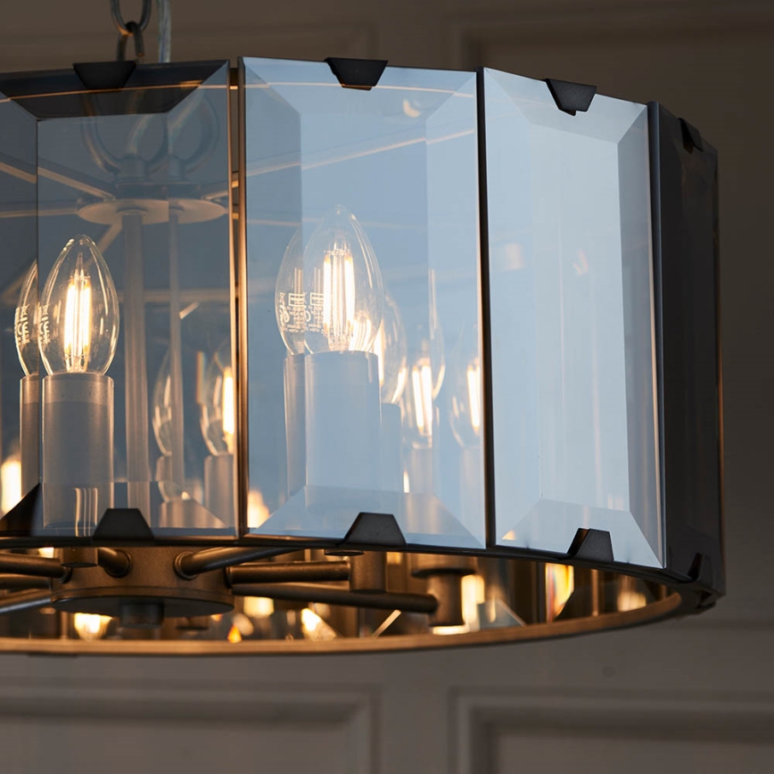 Endon 61294 - Chandelier on a chain CLOONEY 8xE14/40W/230V black/smoky