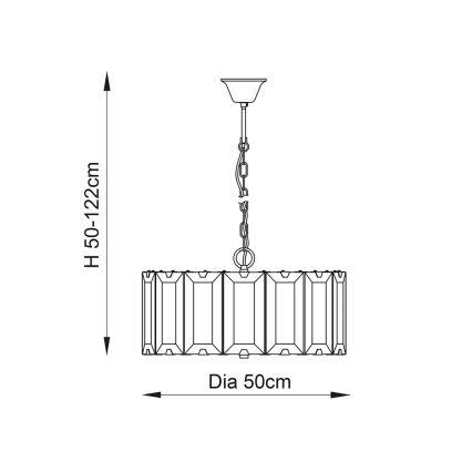 Endon 61294 - Chandelier on a chain CLOONEY 8xE14/40W/230V black/smoky