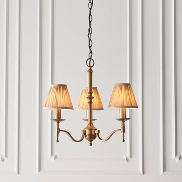 Endon 63628 - STANFORD chain-hung chandelier 3xE14/40W/230V brass/beige
