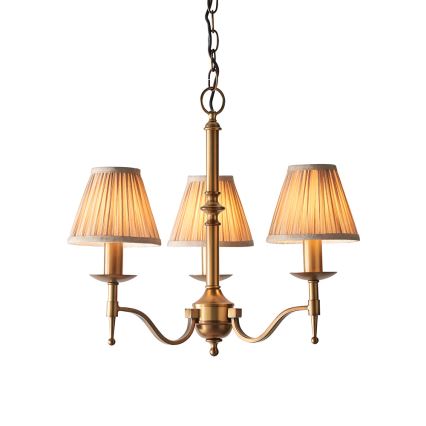 Endon 63628 - STANFORD chain-hung chandelier 3xE14/40W/230V brass/beige