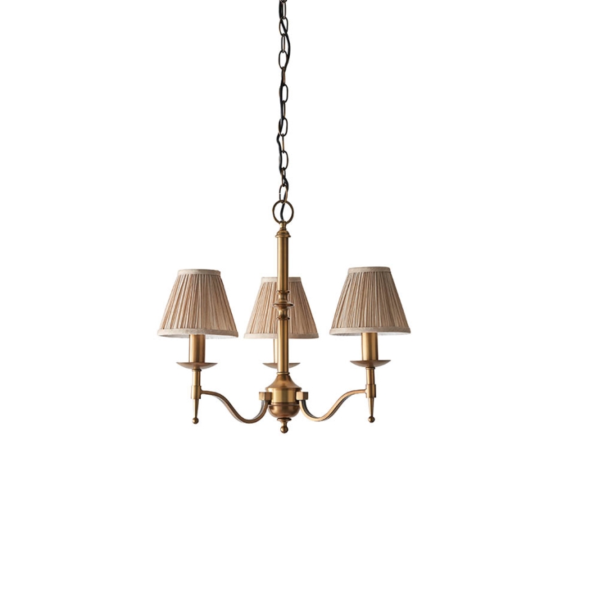 Endon 63628 - STANFORD chain-hung chandelier 3xE14/40W/230V brass/beige