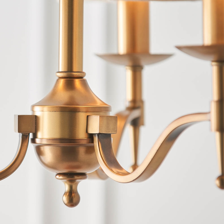 Endon 63628 - STANFORD chain-hung chandelier 3xE14/40W/230V brass/beige