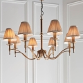 Endon 63629 - STANFORD chain-hung chandelier 8xE14/40W/230V brass/beige